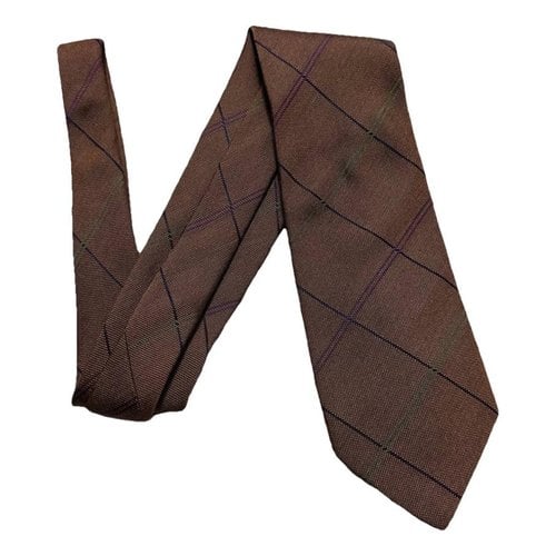 Pre-owned Altea Silk Tie In Brown