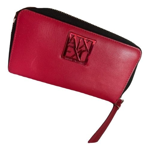 Pre-owned Armani Exchange Leather Wallet In Red
