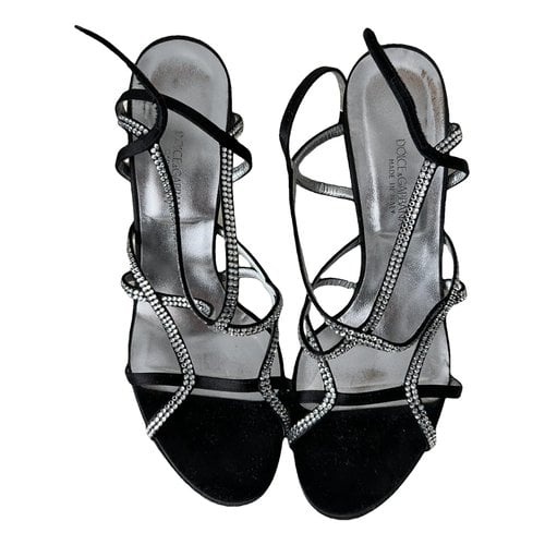 Pre-owned Dolce & Gabbana Glitter Heels In Black