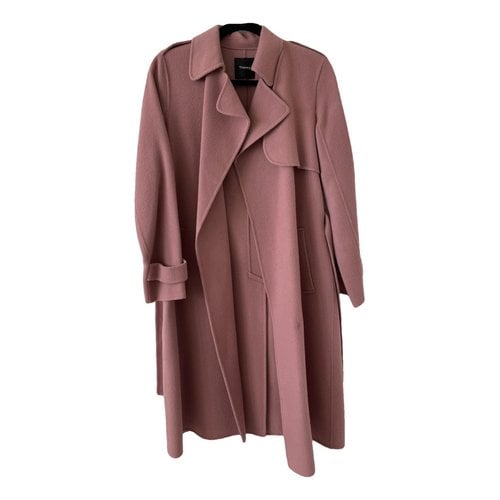 Pre-owned Theory Wool Coat In Pink