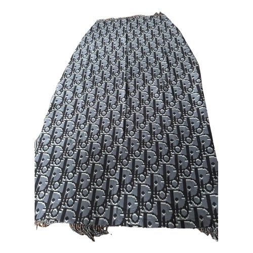 Pre-owned Dior Cashmere Scarf In Blue