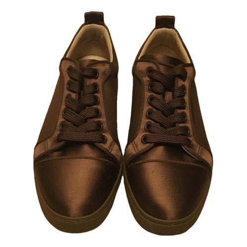 Pre-owned Christian Louboutin Leather Trainers In Gold