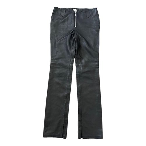 Pre-owned Magda Butrym Leather Trousers In Black