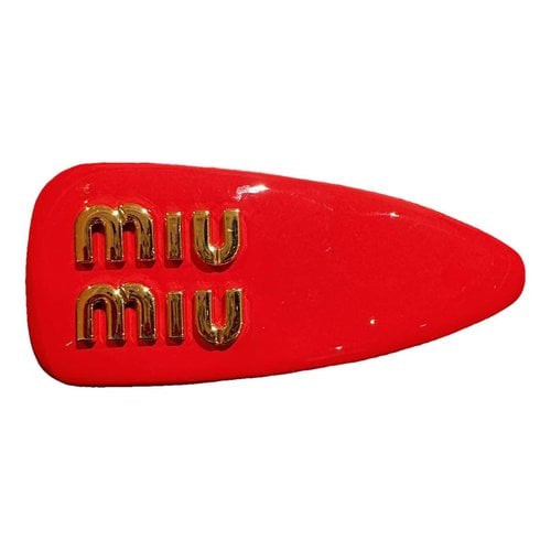 Pre-owned Miu Miu Leather Hair Accessory In Red