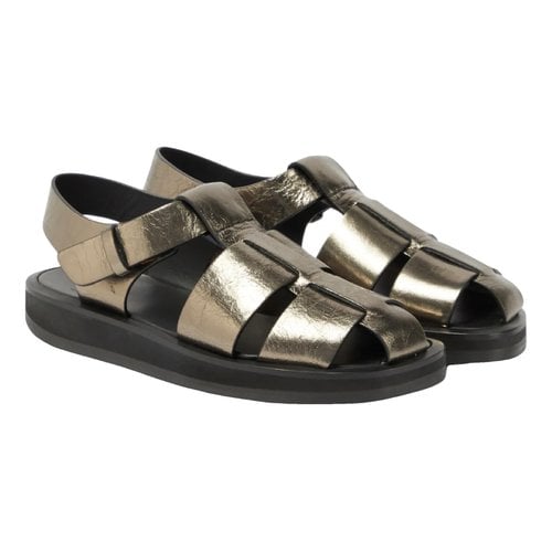 Pre-owned The Row Fisherman Leather Sandal In Metallic