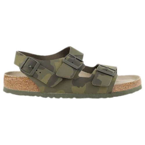 Pre-owned Birkenstock Leather Sandals In Khaki