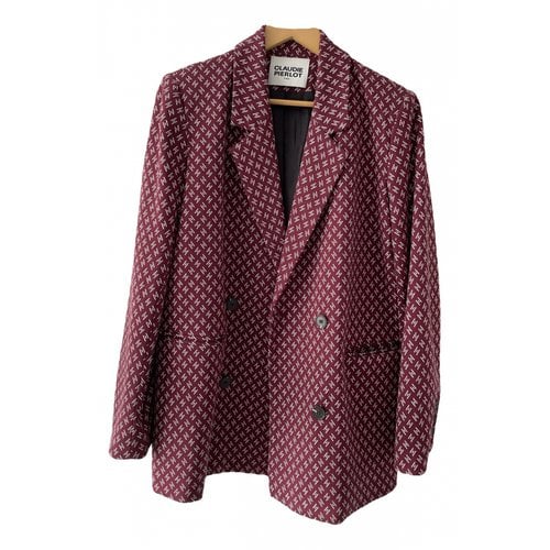 Pre-owned Claudie Pierlot Suit Jacket In Burgundy