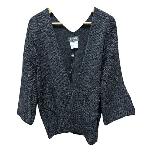 Pre-owned Chanel Silk Cardigan In Black