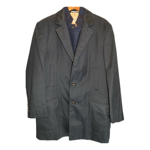 Pre-owned Brunello Cucinelli Wool Coat In Navy