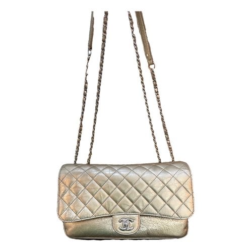 Pre-owned Chanel Timeless/classique Leather Crossbody Bag In Silver