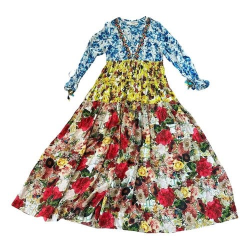 Pre-owned Rococo Sand Silk Maxi Dress In Multicolour