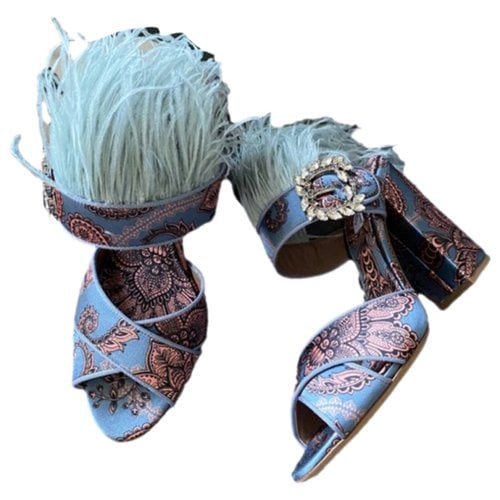 Pre-owned Tabitha Simmons Cloth Heels In Blue