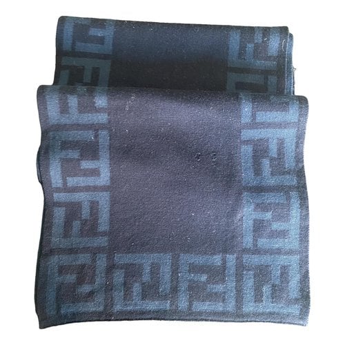 Pre-owned Fendi Wool Scarf In Blue