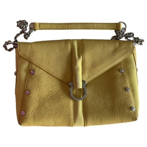 Pre-owned Diesel Leather Clutch Bag In Yellow