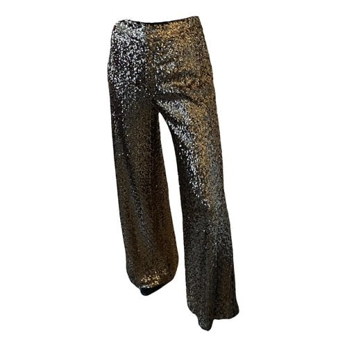 Pre-owned Milly Straight Pants In Gold
