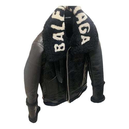 Pre-owned Balenciaga Leather Biker Jacket In Black