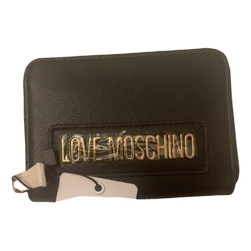 Pre-owned Moschino Love Leather Wallet In Black