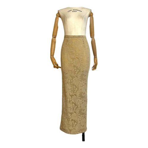 Pre-owned Dolce & Gabbana Wool Maxi Skirt In Beige