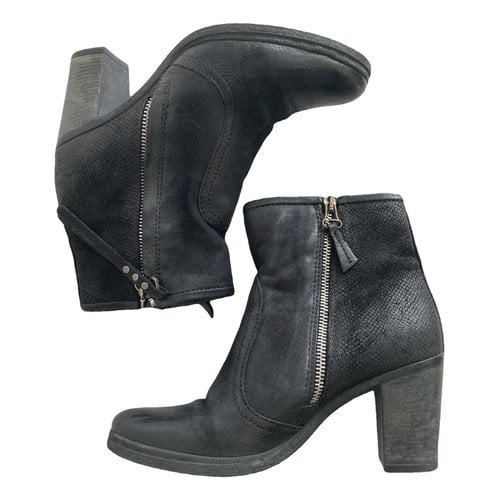 Pre-owned Mjus Leather Ankle Boots In Black