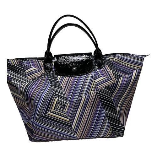 Pre-owned Longchamp Tote In Purple
