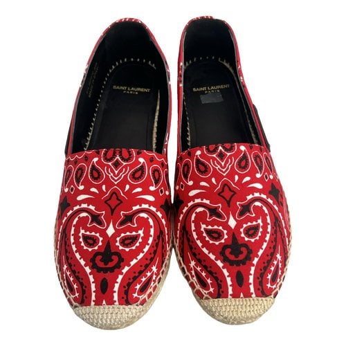 Pre-owned Saint Laurent Cloth Espadrilles In Red
