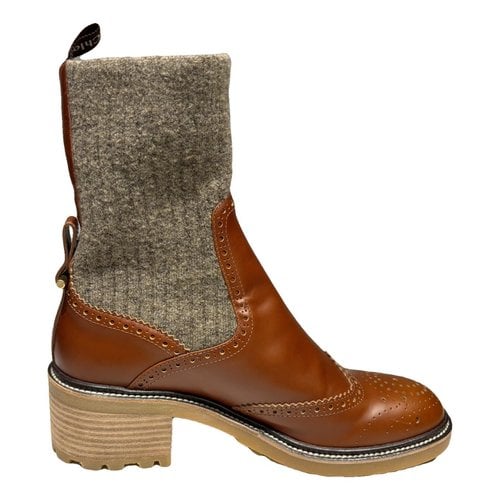 Pre-owned Chloé Leather Boots In Brown