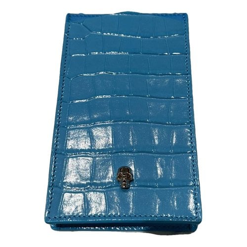 Pre-owned Alexander Mcqueen Leather Purse In Blue