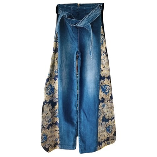 Pre-owned Guess Large Pants In Blue