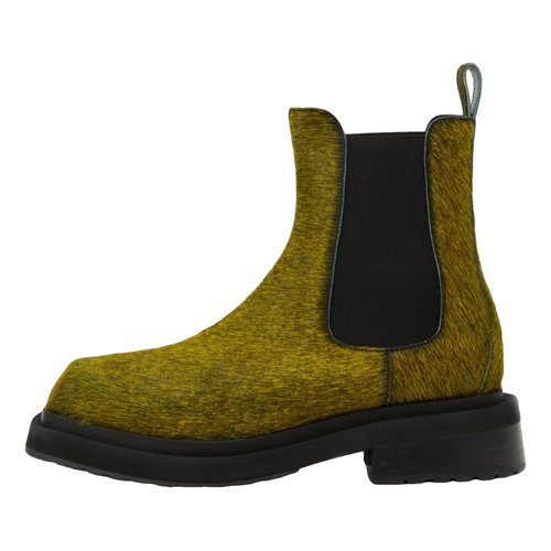 Pre-owned Eckhaus Latta Leather Boots In Green