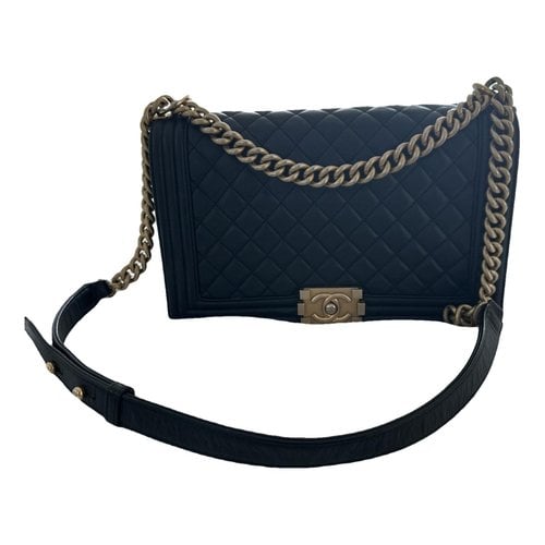 Pre-owned Chanel Boy Leather Crossbody Bag In Black
