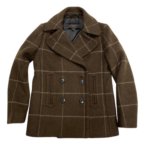 Pre-owned Coach Peacoat In Brown