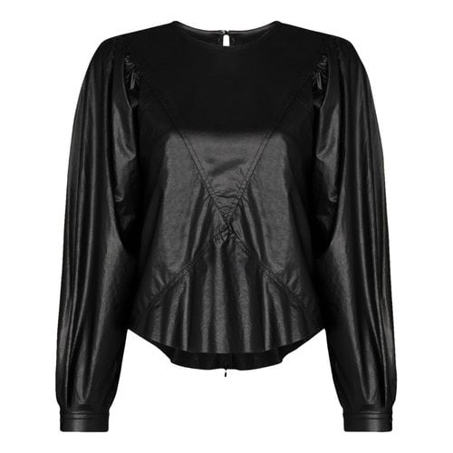 Pre-owned Isabel Marant Vegan Leather Blouse In Black