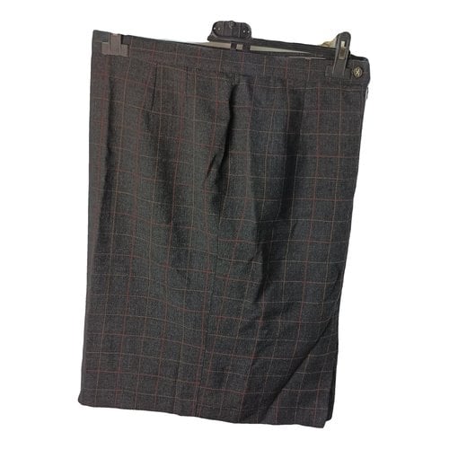 Pre-owned Ferragamo Wool Skirt In Grey