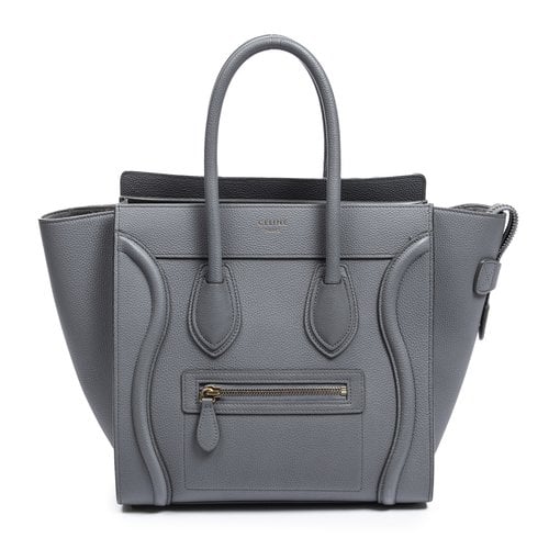 Pre-owned Celine Leather Handbag In Grey