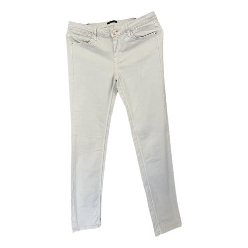 Pre-owned Massimo Dutti Straight Pants In Beige