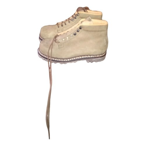 Pre-owned Paraboot Leather Lace Up Boots In Khaki