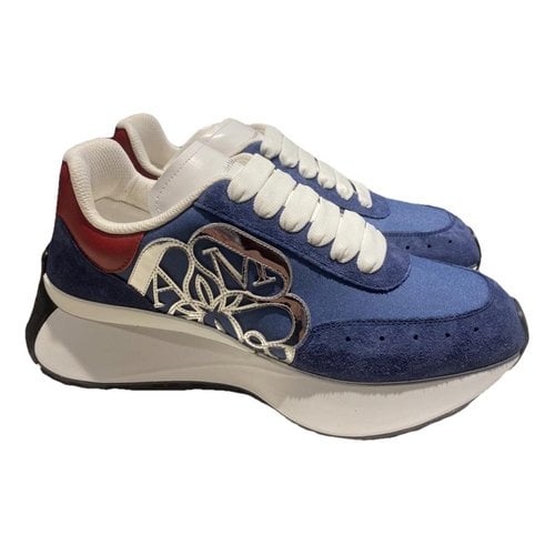 Pre-owned Alexander Mcqueen Sprint Runner Trainers In Blue