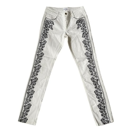 Pre-owned Claudie Pierlot Slim Jeans In White