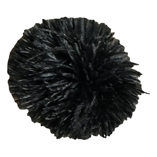 Pre-owned Anteprima Faux Fur Pin & Brooche In Black