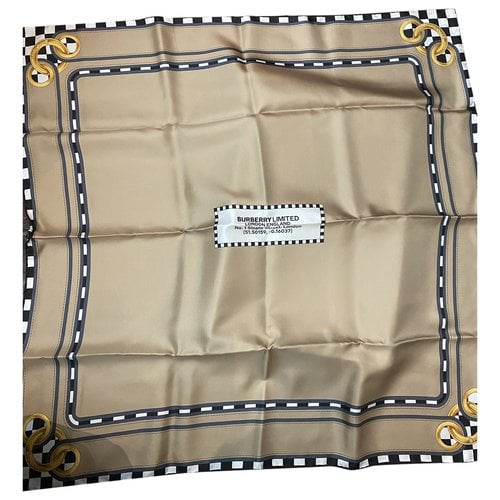 Pre-owned Burberry Silk Scarf In Brown