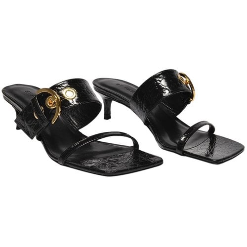 Pre-owned By Far Leather Sandal In Black