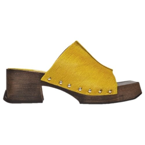 Pre-owned Miista Leather Sandal In Yellow