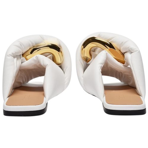 Pre-owned Jw Anderson Leather Sandal In White
