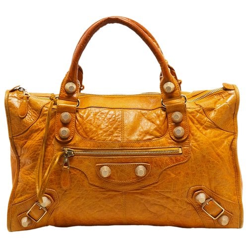 Pre-owned Balenciaga Leather Tote In Yellow