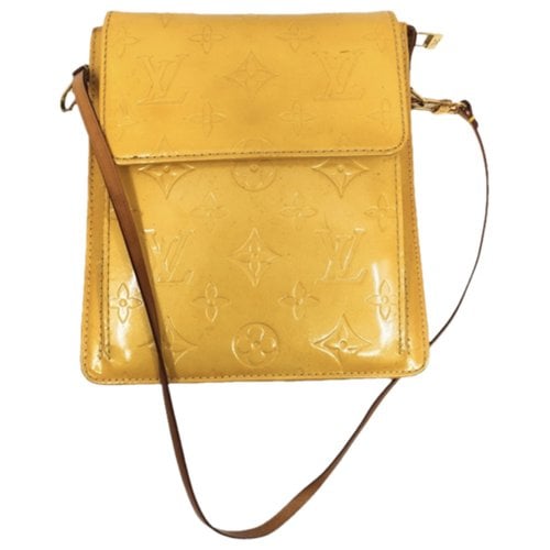 Pre-owned Louis Vuitton Mott Patent Leather Handbag In Yellow