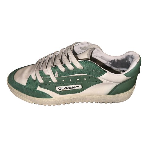 Pre-owned Off-white Low Trainers In Green