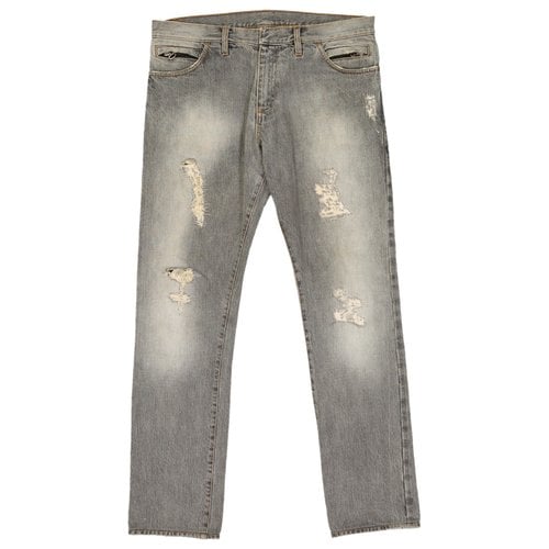 Pre-owned Balmain Straight Jeans In Grey