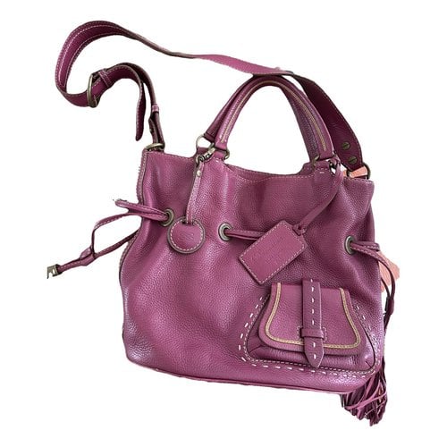 Pre-owned Lancel 1er Flirt Leather Crossbody Bag In Purple