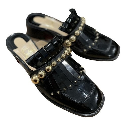 Pre-owned Christian Louboutin Leather Mules & Clogs In Black