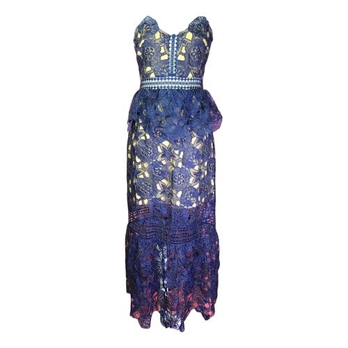 Pre-owned Self-portrait Lace Maxi Dress In Blue